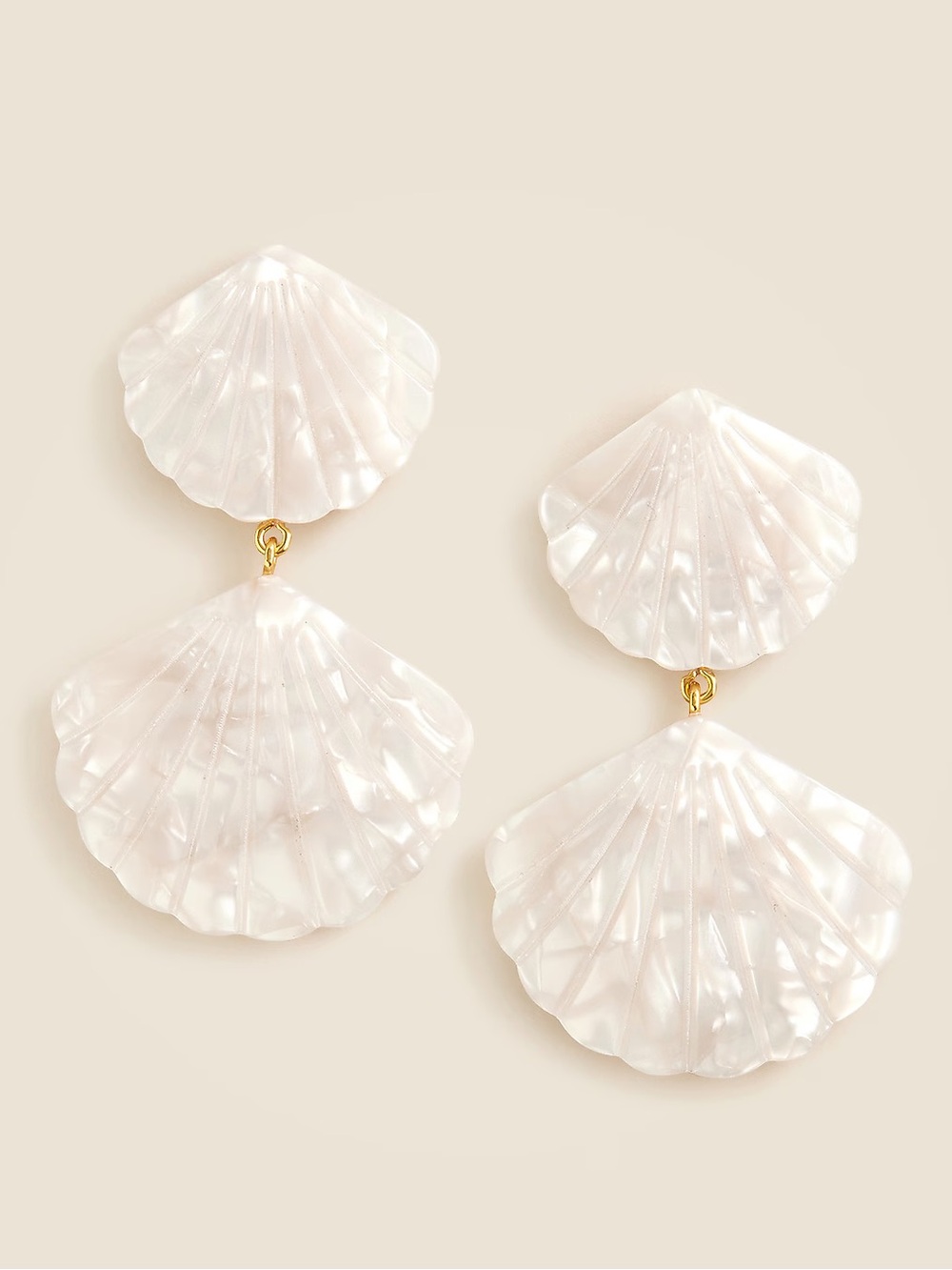 J.  CREW Pearlescent Shell Drop Earrings - White